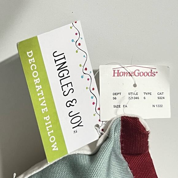 Jingle Joy Holiday Decorative Pillow Christmas Tree Dog Bicycle Embroidered New - Picture 6 of 9